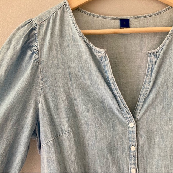 Old Navy Fit & Flare Chambray Mini Dress Sz Small - Picture 6 of 6